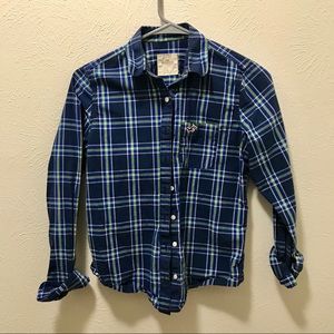 Dark Blue-Green Plaid Flannel